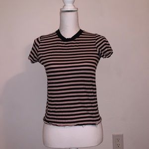 Forever 21 Light Pink & White Shirt with Stripes